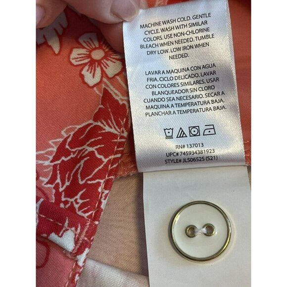 NWOT Isaac Mizrahi High Waist Tailored Floral Print Shorts Women 12 Tangerine - Picture 4 of 5